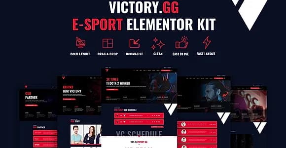 Victory - Esports & Gaming Elementor Template Kit