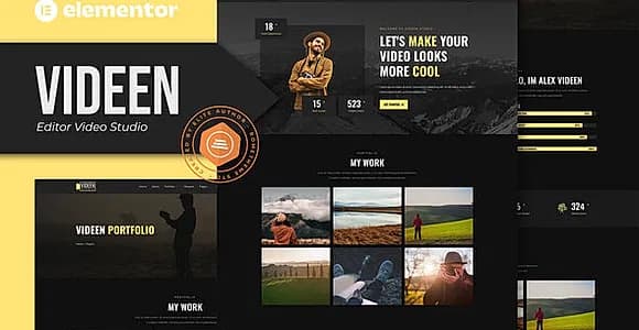 Videen - Video Editor Studio Elementor Template Kit