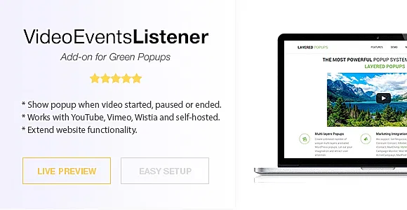 Video Events Listener - Green Popups Add-On