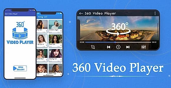 360 Video Player view Panorama 4K 360 degree : VR Media, 360 View App - Android App + Ads