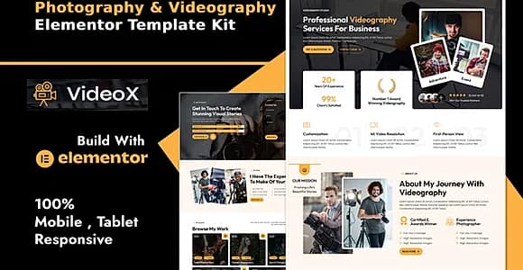 Videox - Photography & Videography Services Elementor Template Kit