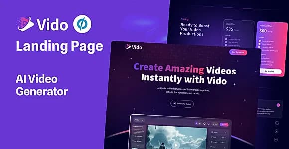 Vido — AI Video Generator Unbounce Template