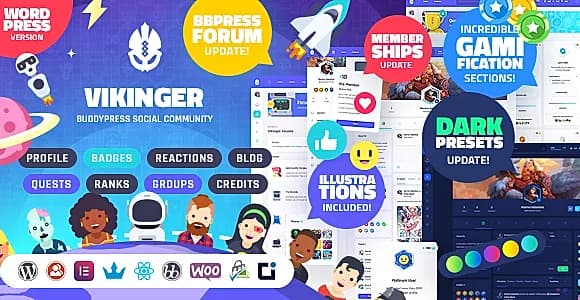 Vikinger - BuddyPress Social Community WordPress Theme
