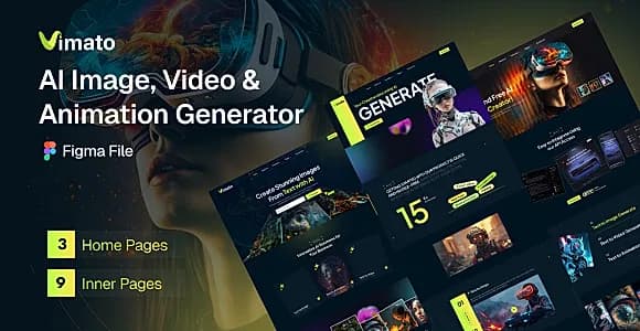 Vimato - AI Image, Video & Animation Generator Figma Template