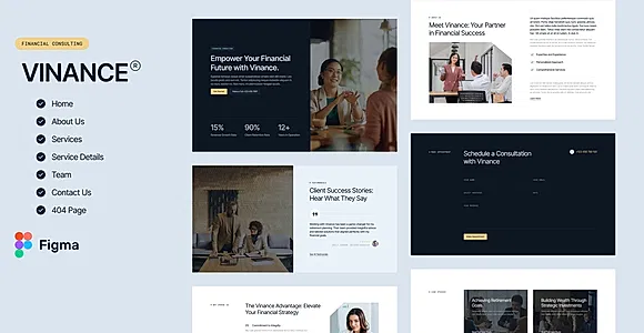 Vinance - Financial Consulting Figma Template