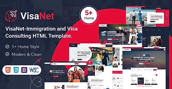 VisaNet – Immigration and Visa Consulting HTML Template