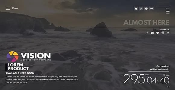 VISION - Creative Template For Coming Soon Page