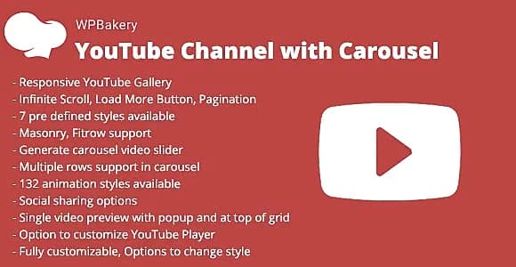 Visual Composer YouTube Channel with Carousel WordPress Plugin