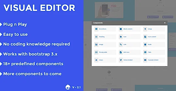 Visual editor - A drupal 8.x/9.x page/block builder
