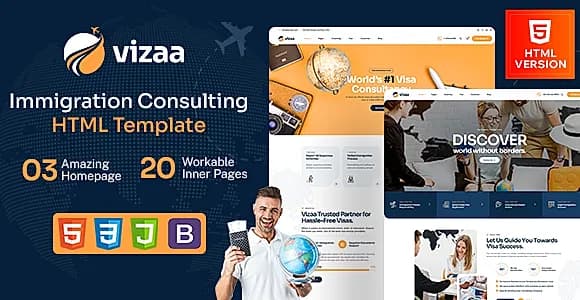 Vizaa - Immigration Consulting HTML Template