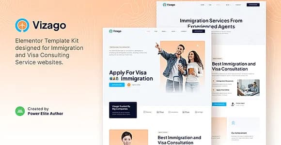 Vizago – Immigration & Visa Consulting Service Elementor Template Kit