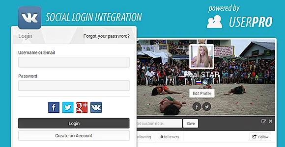 VK.com Social Connect for UserPro WordPress Plugin