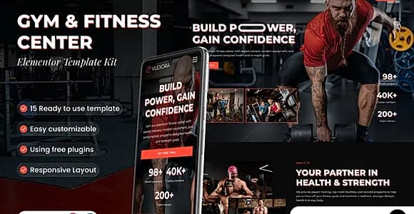 Vlexora - Gym & Fitness Center Elementor Template Kit
