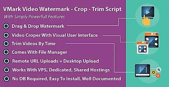VMark Video Watermark - Crop - Trim PHP Script