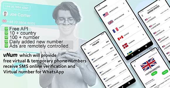 vNum: Virtual Number for Receive SMS Online Verification