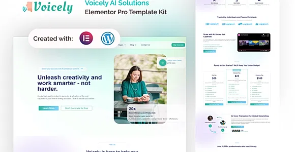Voicely - Voice AI Solutions Elementor Pro Template Kit