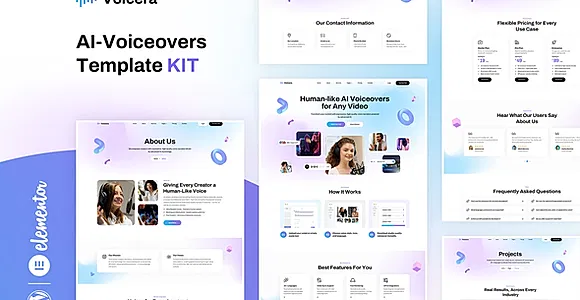 Voicera - AI Voiceover Elementor Template Kit
