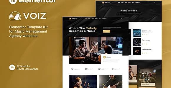 Voiz – Music Management Agency Elementor Template Kit