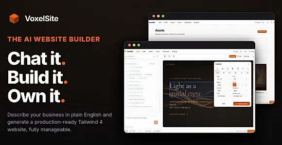 VoxelSite — AI Website Generator · Self-Hosted · Own Your Files