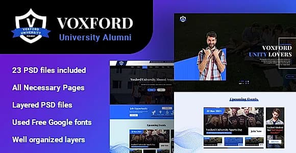 Voxford University Alumni PSD Template