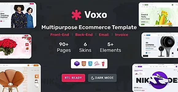 Voxo - eCommerce HTML + Admin + Email + Invoice Template