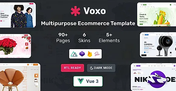 Voxo - Multipurpose Vue Js Ecommerce Template Admin + Email + Invoice Template