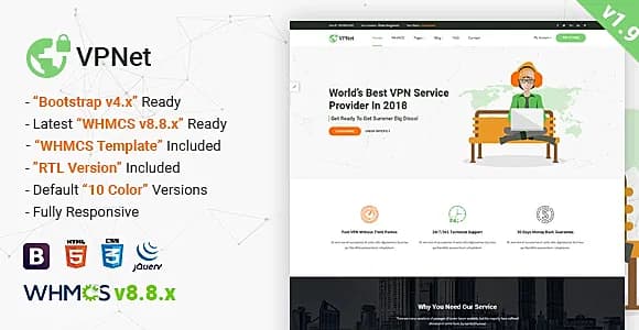 VPNet - Multipurpose VPN and Cloud Service Template with WHMCS