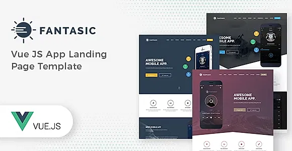 VueJS Landing page template - Fantasic