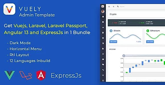 Vuely - Vuejs, Laravel, Angular 13, Expressjs Material Design Admin Template