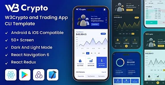 W3Crypto | Crypto Mobile App React Native CLI Template