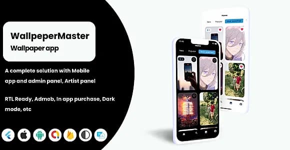 Wallpaper flutter app - iOS - Android - Admin panel - Artist panel
