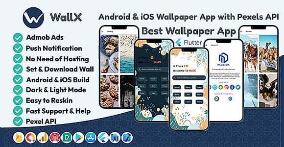 WallX - Wallpaper App - Flutter + Admob + Onesignal