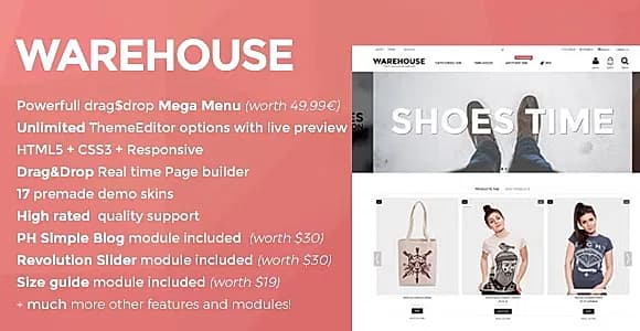 Warehouse - Prestashop theme with paqe builder