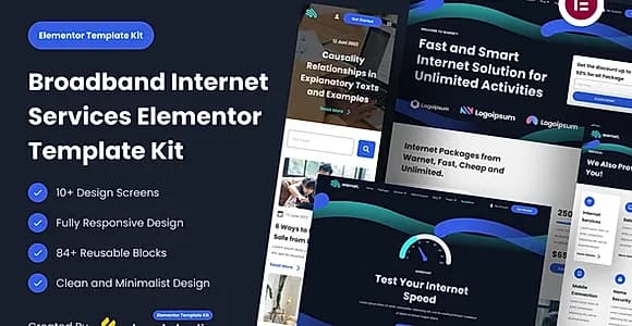 Warnet - Broadband Internet Services Elementor Template Kit