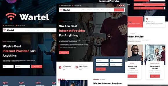 Wartel - Home Wifi & Internet Provider Services Elementor Template Kit