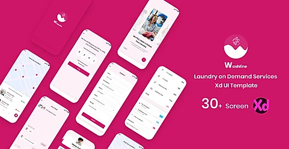 WashLine - On demand laundry mobile App UI Kit