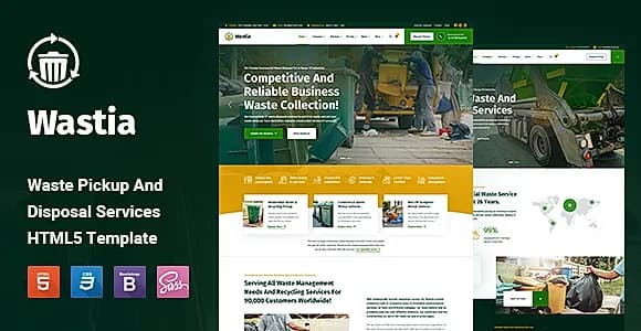 Wastia - Waste Pickup And Disposal Services HTML5 Template