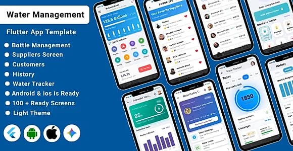 Water Management App Flutter Template | Water Reminder App | Water Tracker | Drink Reminder