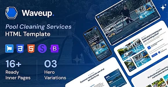 Waveup - Pool Cleaning Services HTML Template