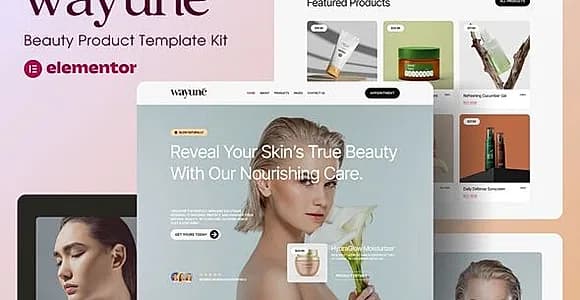Wayune - Beauty Care Product Elementor Template Kit