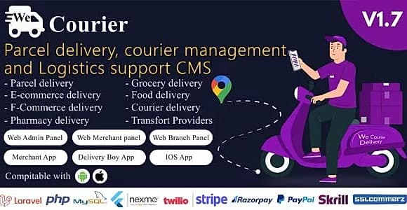 We Courier - Courier and logistics management CMS with Merchant,Delivery app