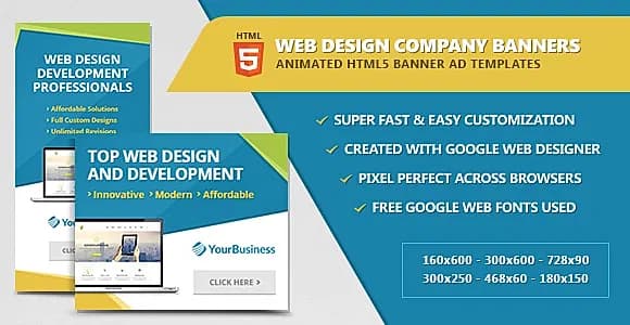 Web Design Company Banners - HTML5 Animated