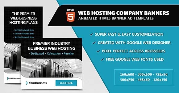 Web Hosting Company Banners - HTML5 Animated