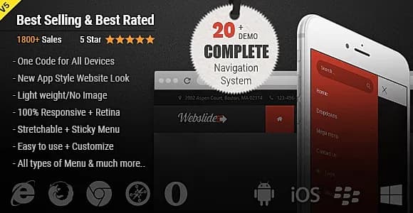 Web Slide - Responsive Mega Menu for Bootstrap 3+