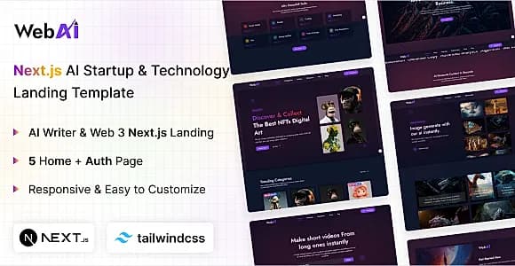 WebAi - AI Startup & Technology NextJs Landing Template