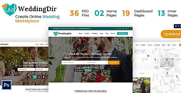 WeddingDir - Wedding Directory PSD Template