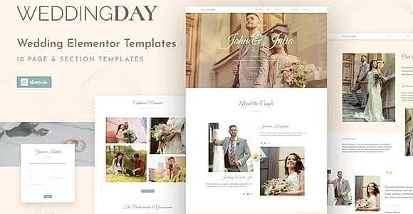 WeddingKit - Invite & Gallery Event Elementor Template Kit