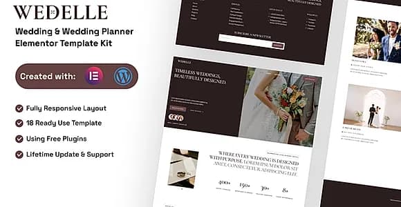 Wedelle - Wedding & Wedding Planner Elementor Template Kit