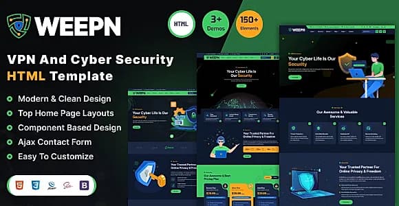 Weepn - VPN, Hosting & Cloud Services HTML Template