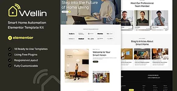 Wellin - Smart Home Automation Elementor Template Kit